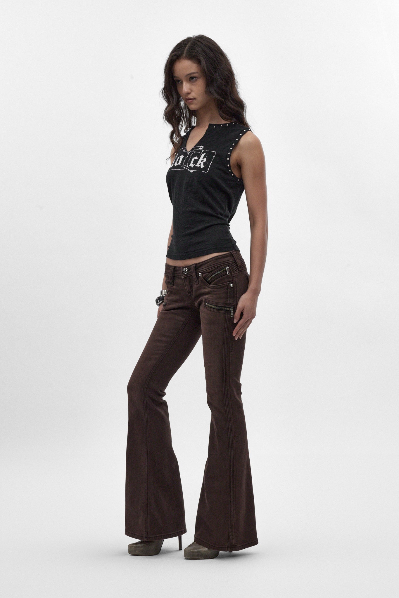 Joplin Super Low-Rise Flare in Brown