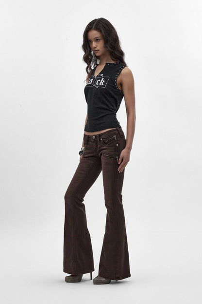 Joplin Super Low-Rise Flare in Brown