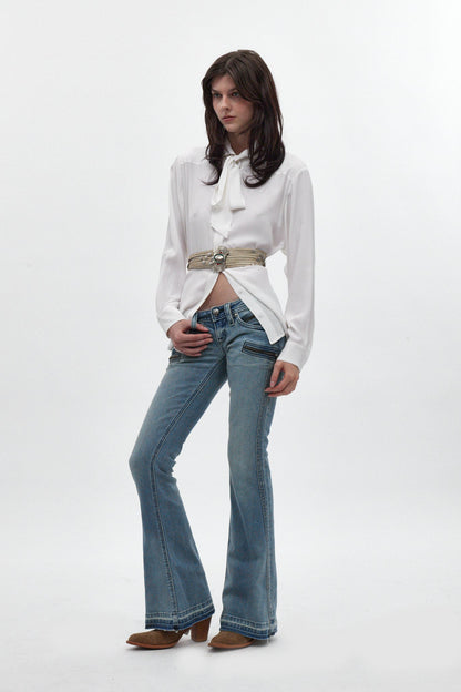 Joplin Super Low-Rise Flare Jeans in Medium Blue II