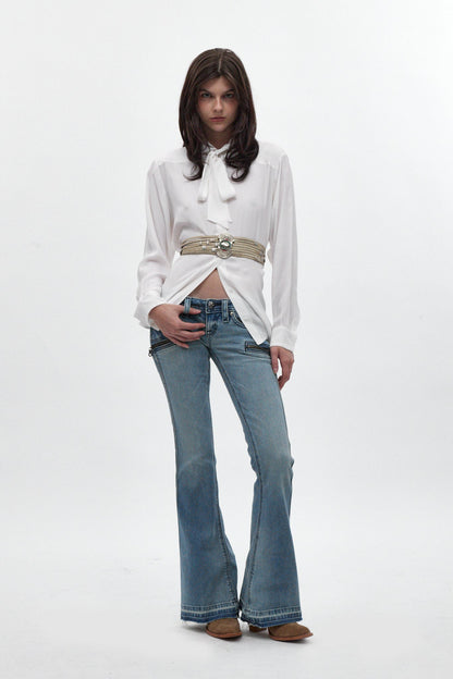 Joplin Super Low-Rise Flare Jeans in Medium Blue II