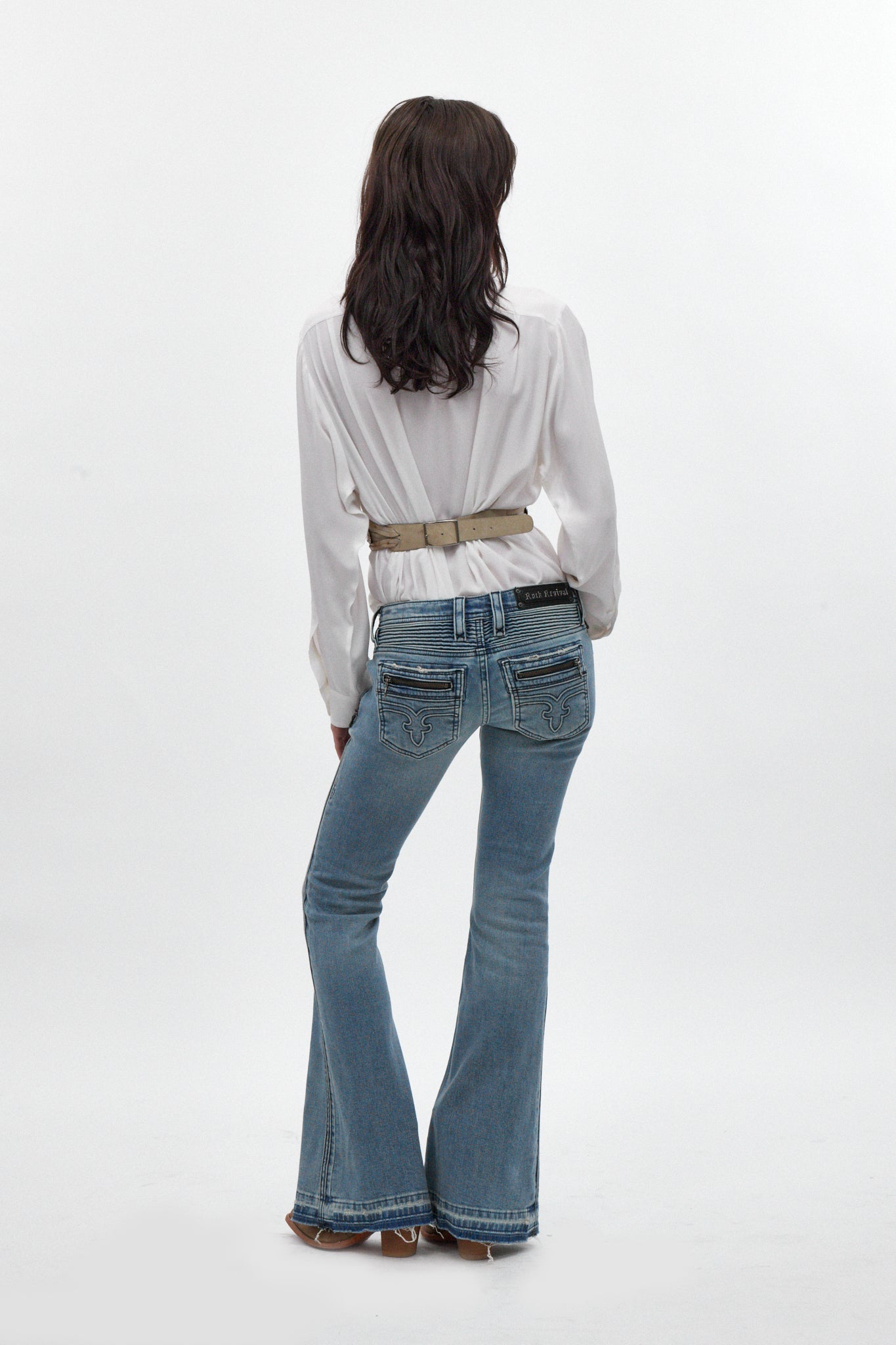 Joplin Super Low-Rise Flare Jeans in Medium Blue II