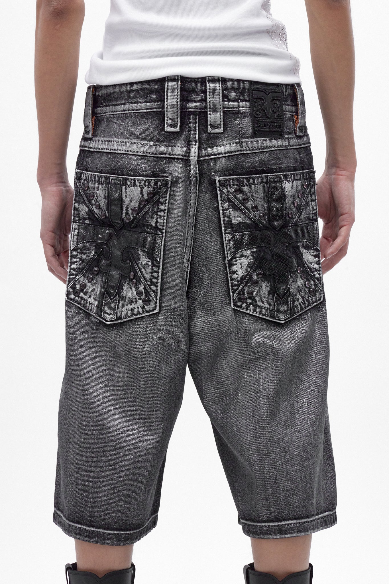 Rock Revival by Jaded London Silver Dust Shorts (M)
