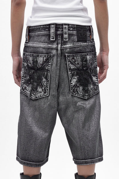 Rock Revival by Jaded London Silver Dust Shorts (M)