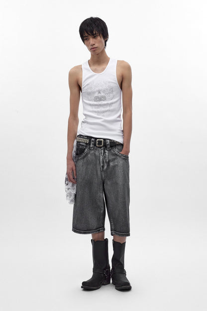 Rock Revival by Jaded London Silver Dust Shorts (M)