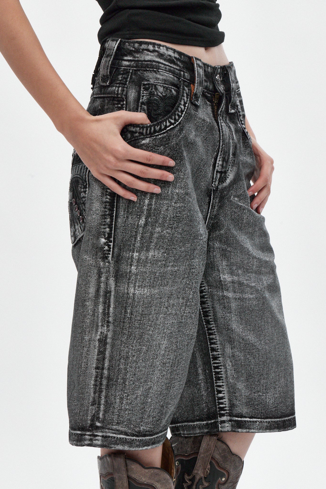 Rock Revival by Jaded London Silver Dust Shorts (W)