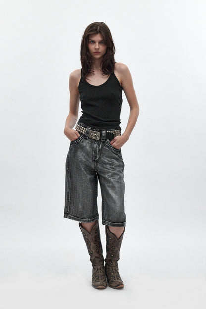 Rock Revival by Jaded London Silver Dust Shorts (W)