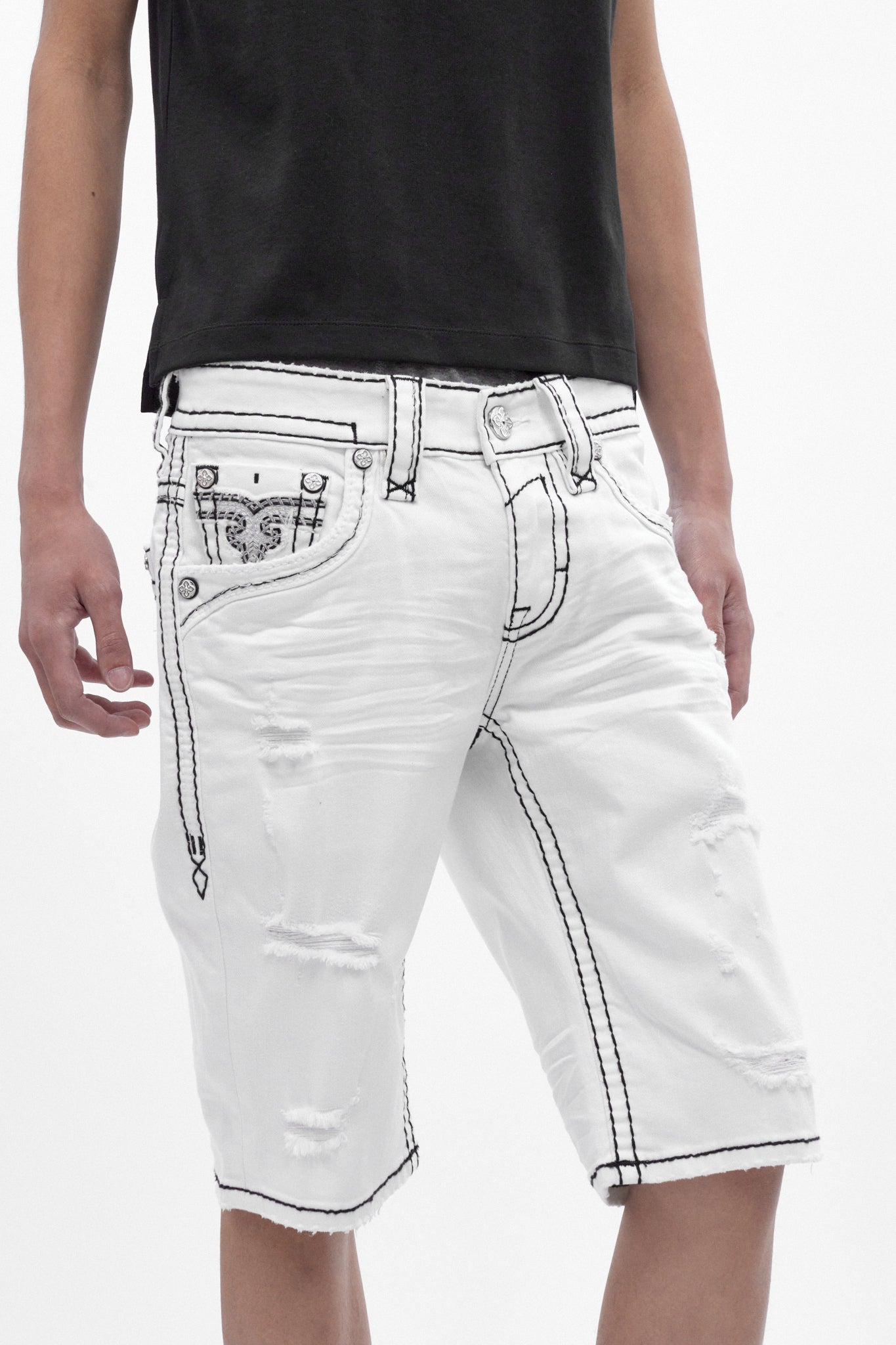 Lylee Denim Shorts in White