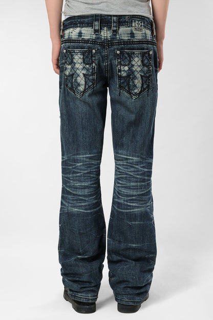 Racer X Rock Revival® Dark Bootcut Denim
