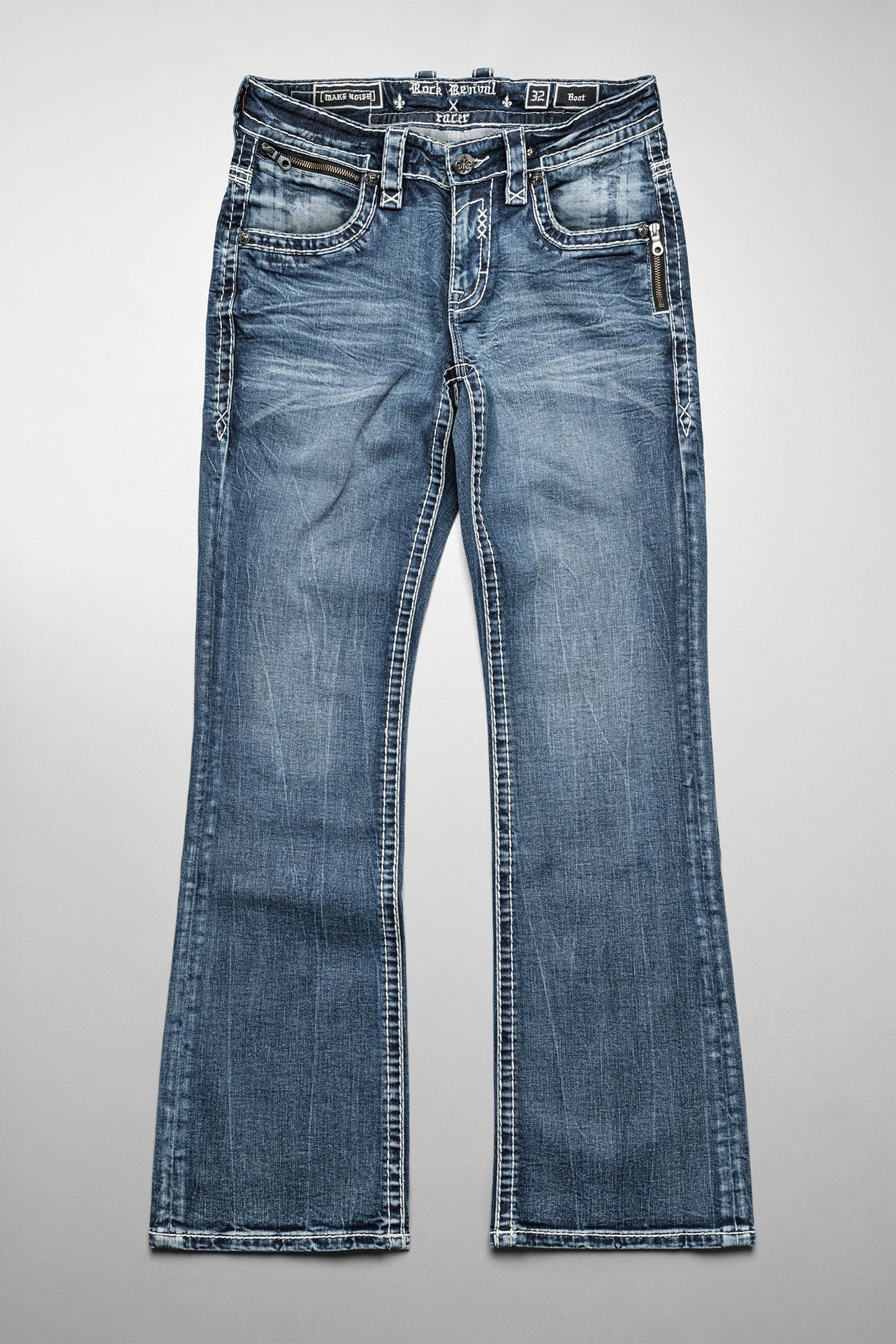 Racer X Rock Revival®  Light Bootcut Denim