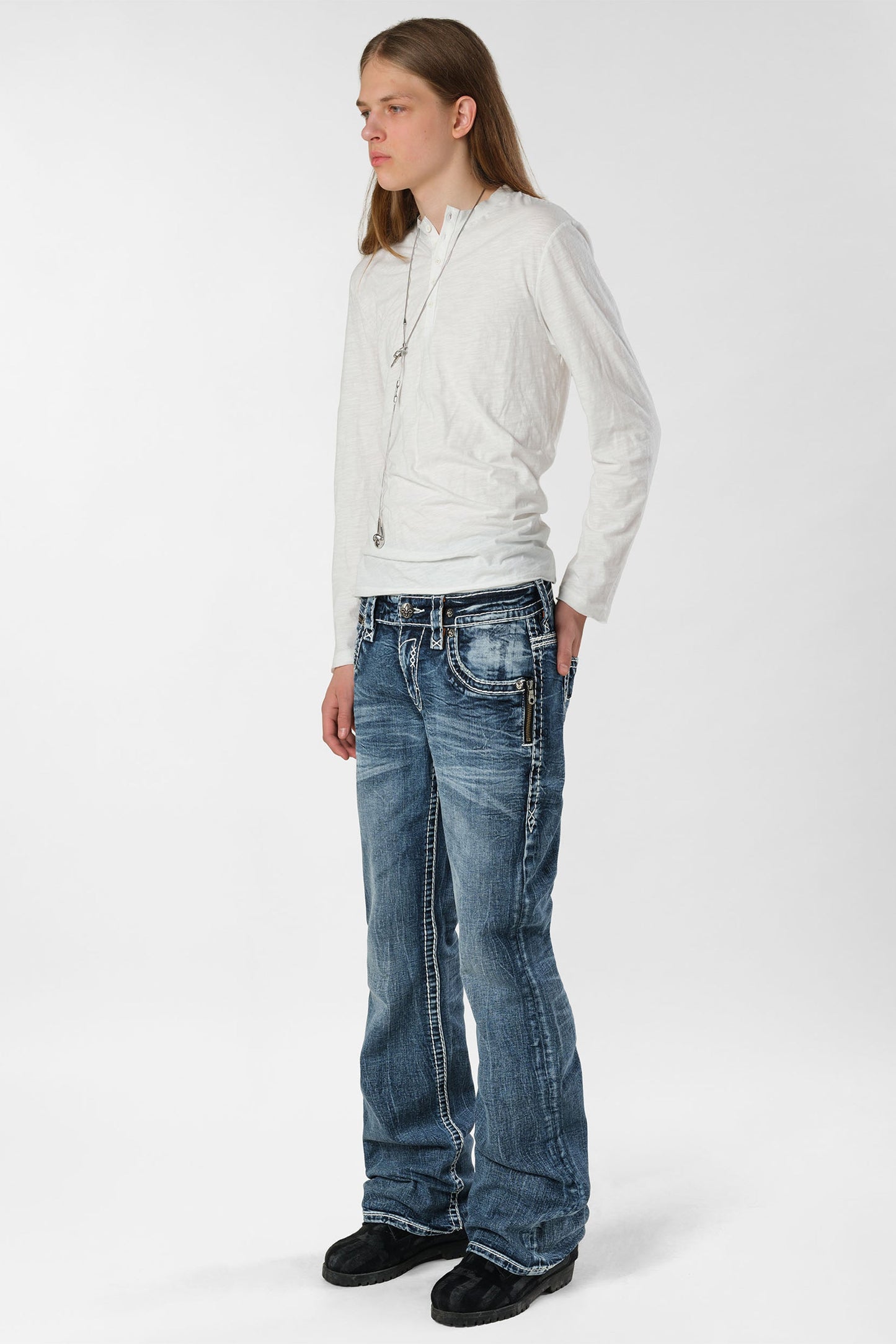 Racer X Rock Revival®  Light Bootcut Denim