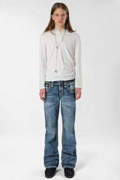 Racer X Rock Revival®  Light Bootcut Denim