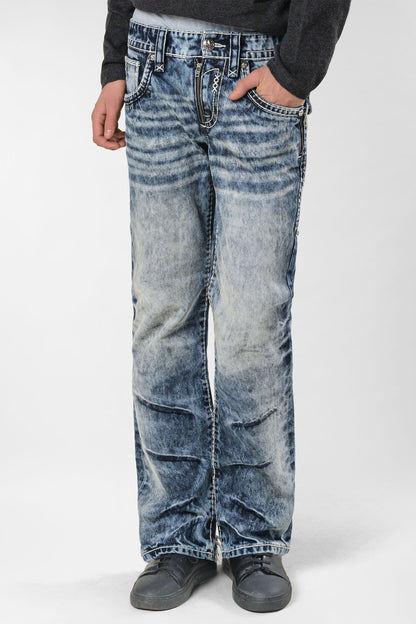 Racer X Rock Revival® Bleach Slim Denim