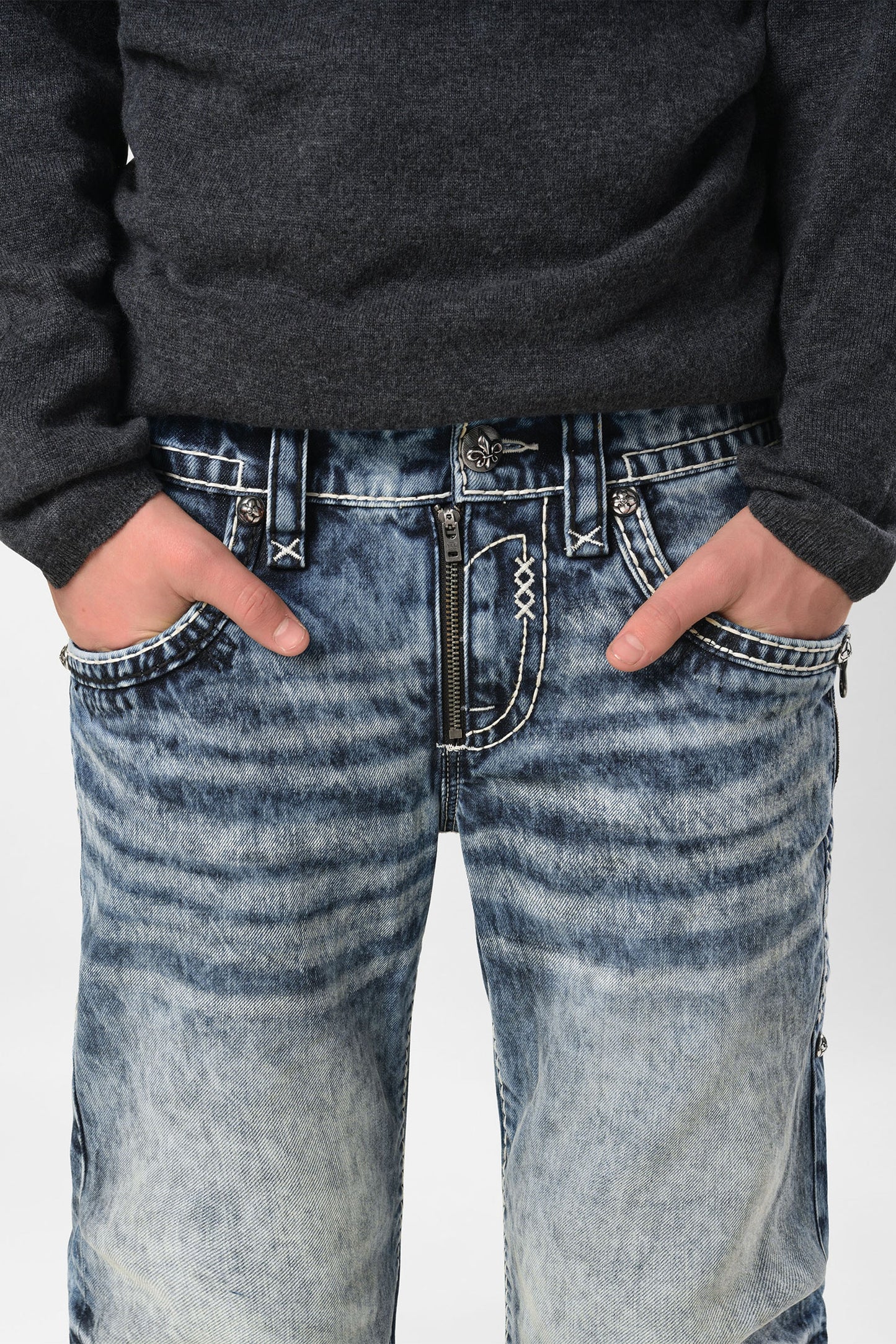 Racer X Rock Revival® Bleach Slim Denim