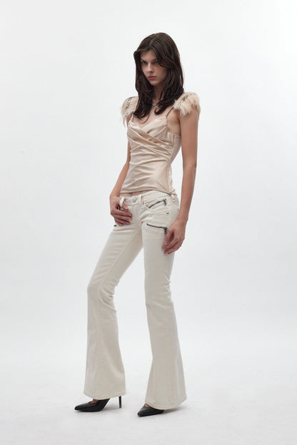 Joplin Super Low-Rise Flare Jeans in White