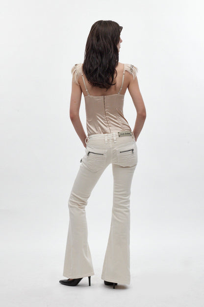 Joplin Super Low-Rise Flare Jeans in White