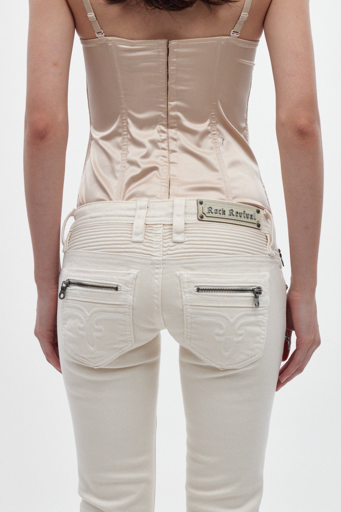Joplin Super Low-Rise Flare Jeans in White