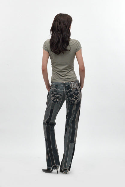 Rock Revival by Jaded London Patchwork Flag Jeans