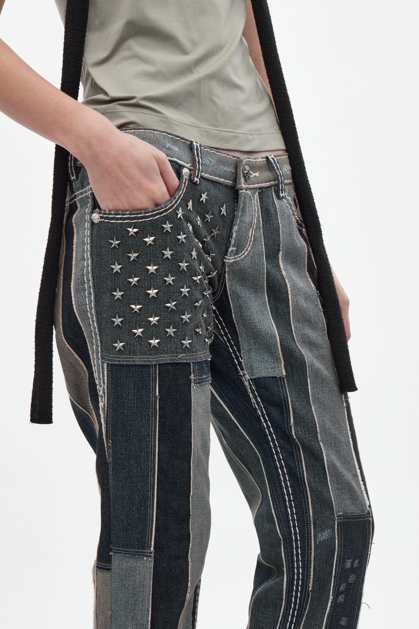 Rock Revival by Jaded London Patchwork Flag Jeans