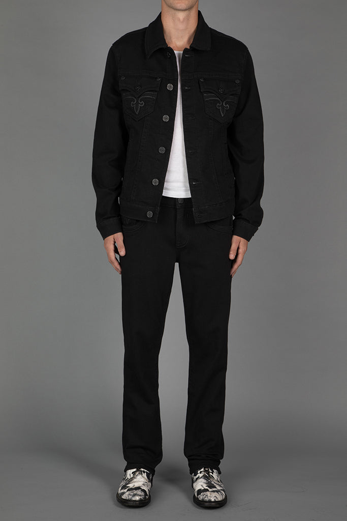 Arther Denim Jacket in Black