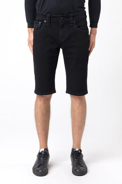 Arther Denim Shorts in Black