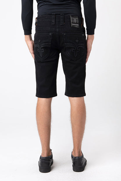 Arther Denim Shorts in Black