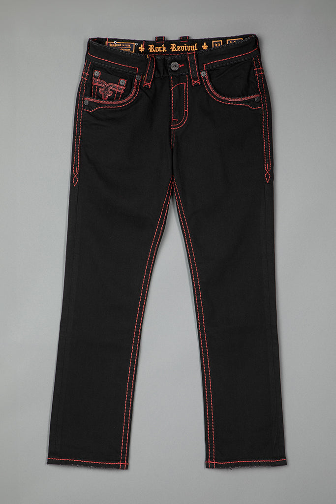 Arther Straight in Black on Red