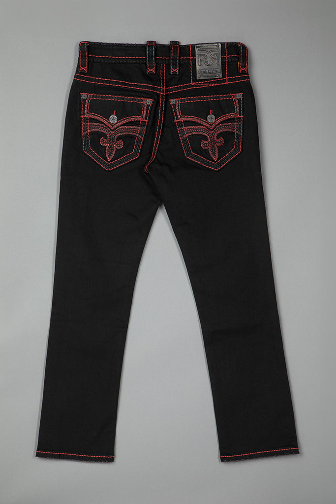 Arther Straight in Black on Red