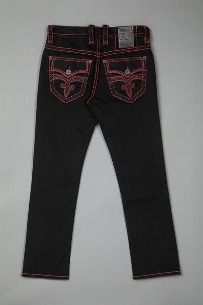 Arther Straight in Black on Red