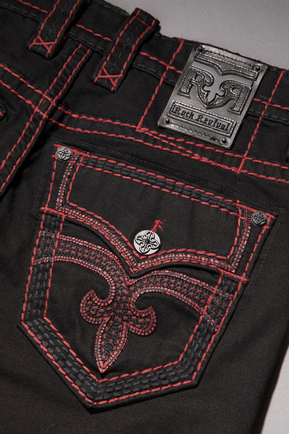 Arther Straight in Black on Red