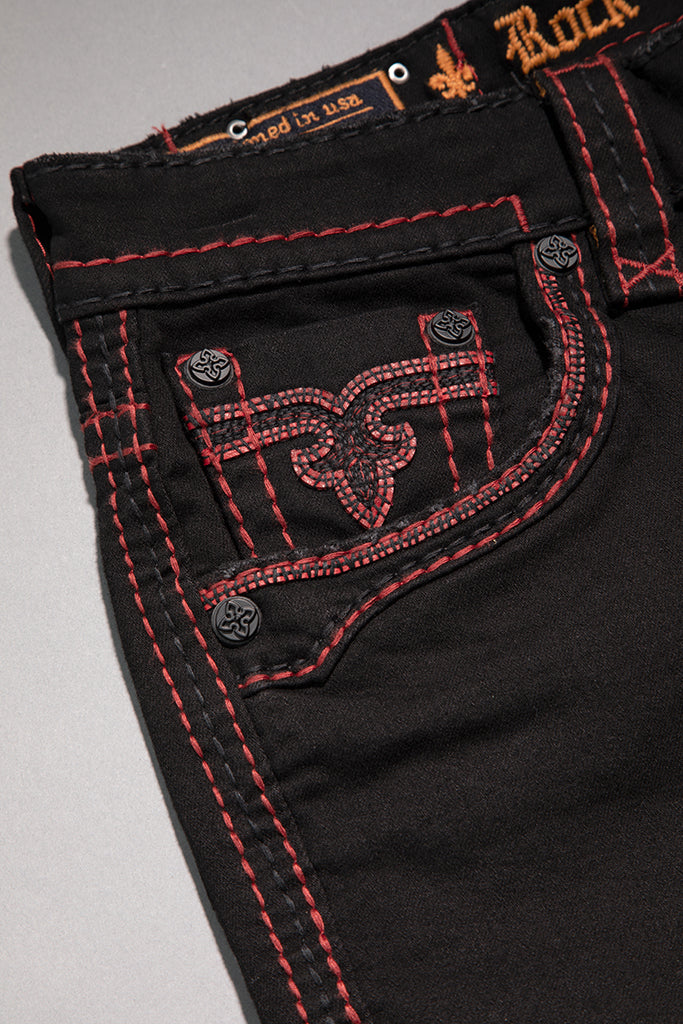 Arther Straight in Black on Red