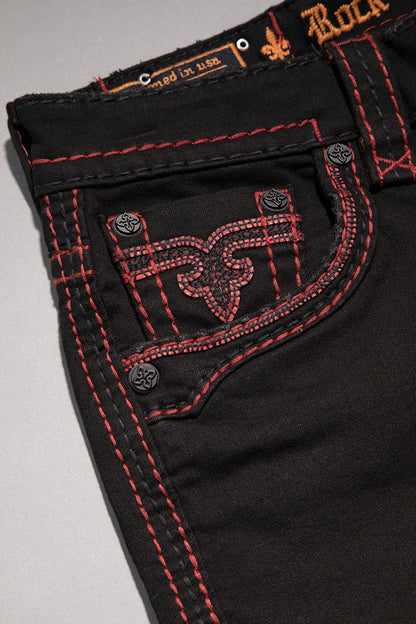 Arther Straight in Black on Red