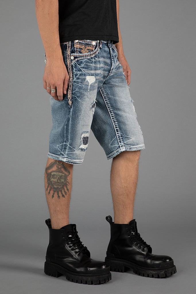 Baxter Denim Shorts in Medium Blue