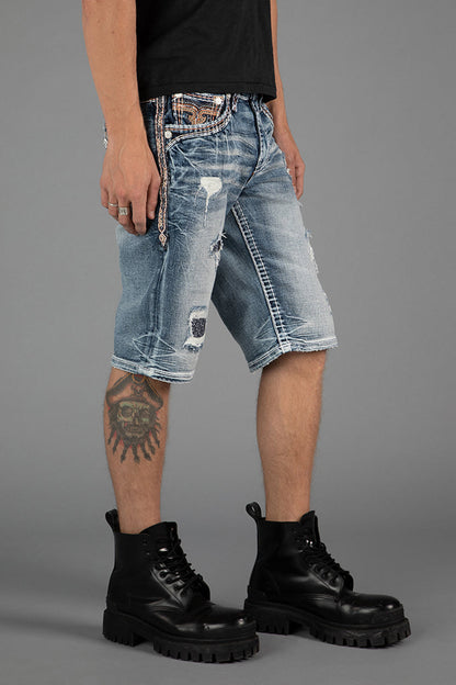 Baxter Denim Shorts in Medium Blue