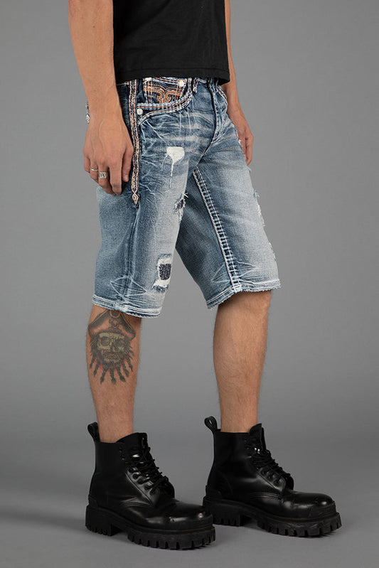Baxter Denim Shorts in Medium Blue