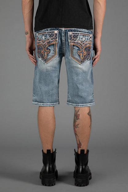 Baxter Denim Shorts in Medium Blue
