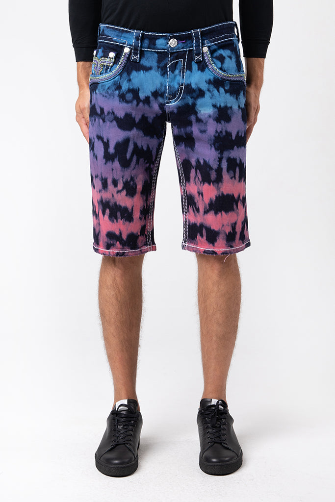 Armie Denim Shorts in Tye Die Blue