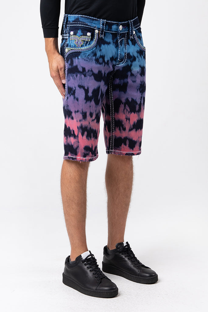 Armie Denim Shorts in Tye Die Blue
