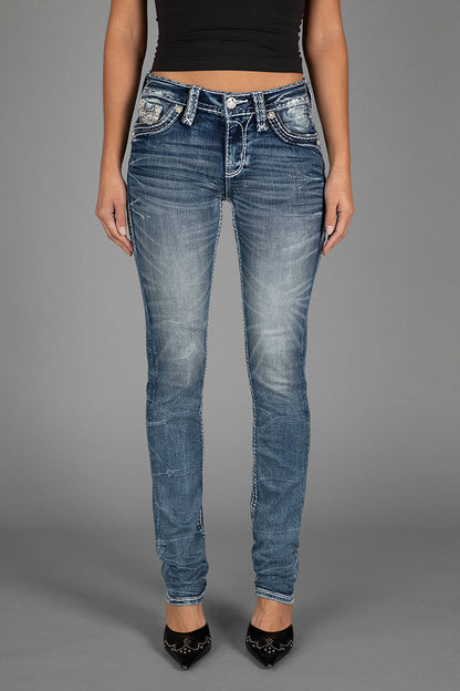 Daphne Straight Jeans in Medium Blue