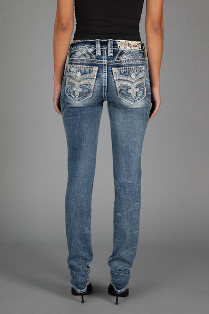 Daphne Straight Jeans in Medium Blue