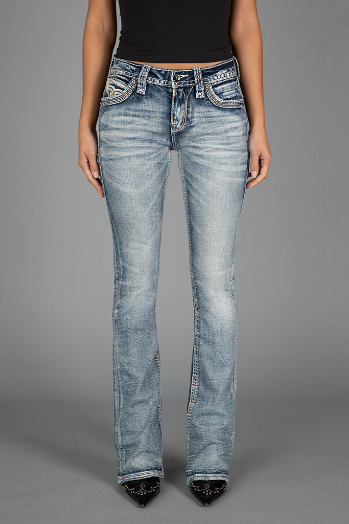 Asha Bootcut Jeans in Medium Blue