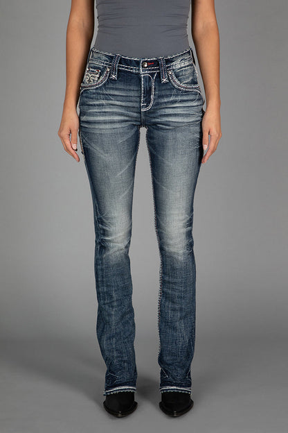 Magdalen Bootcut Jeans in Dark Blue