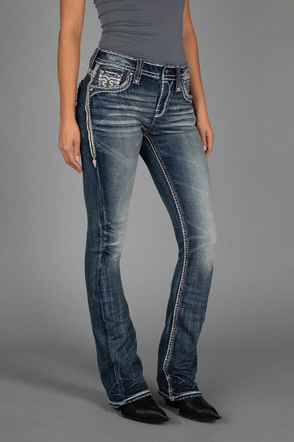 Magdalen Bootcut Jeans in Dark Blue