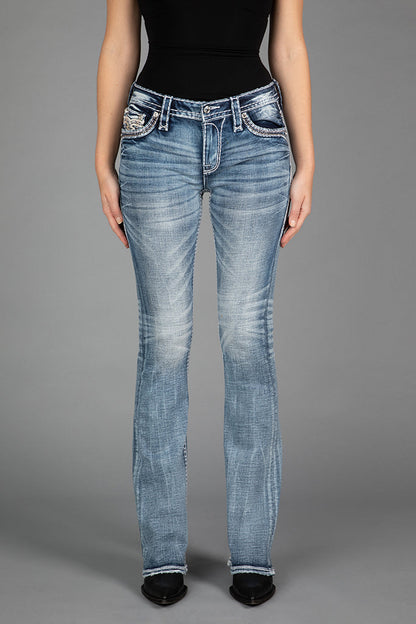 Janessa Bootcut Jeans in Medium Blue