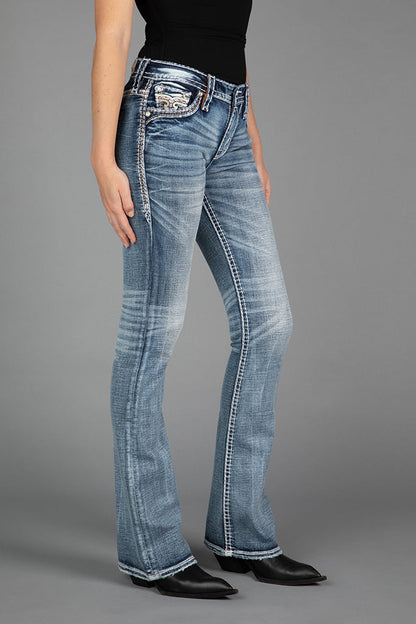 Janessa Bootcut Jeans in Medium Blue