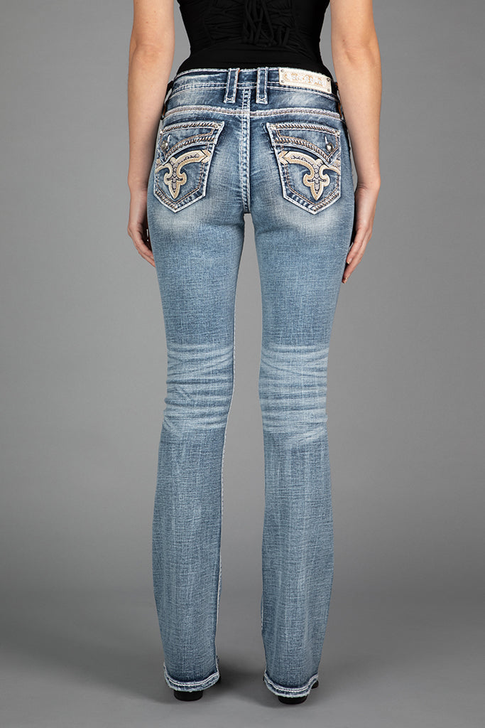 Janessa Bootcut Jeans in Medium Blue
