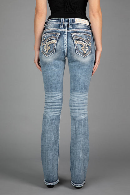 Janessa Bootcut Jeans in Medium Blue