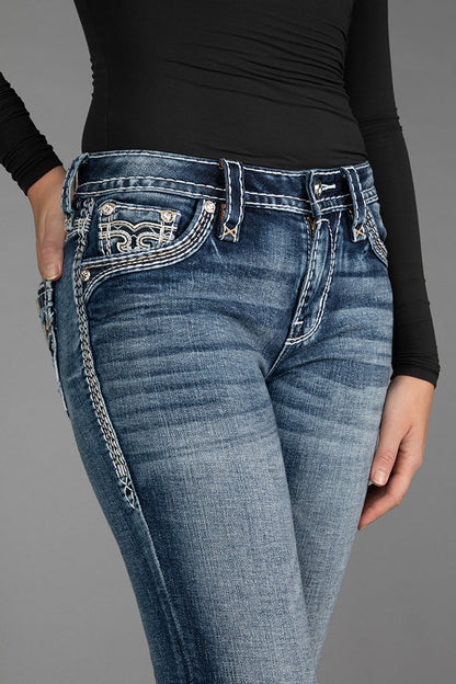 Janessa Straight Jeans in Medium Blue