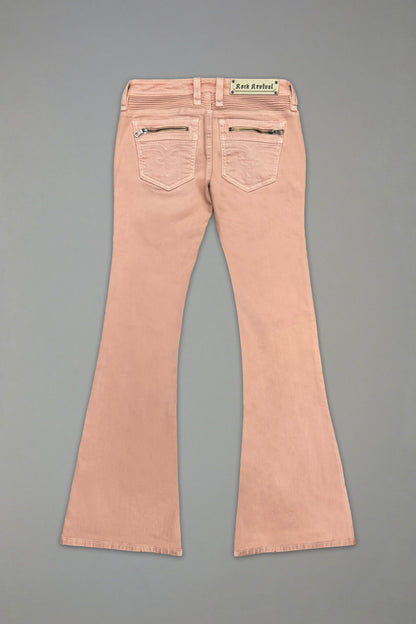 Joplin Super Low-Rise Flare in Dusty Pink