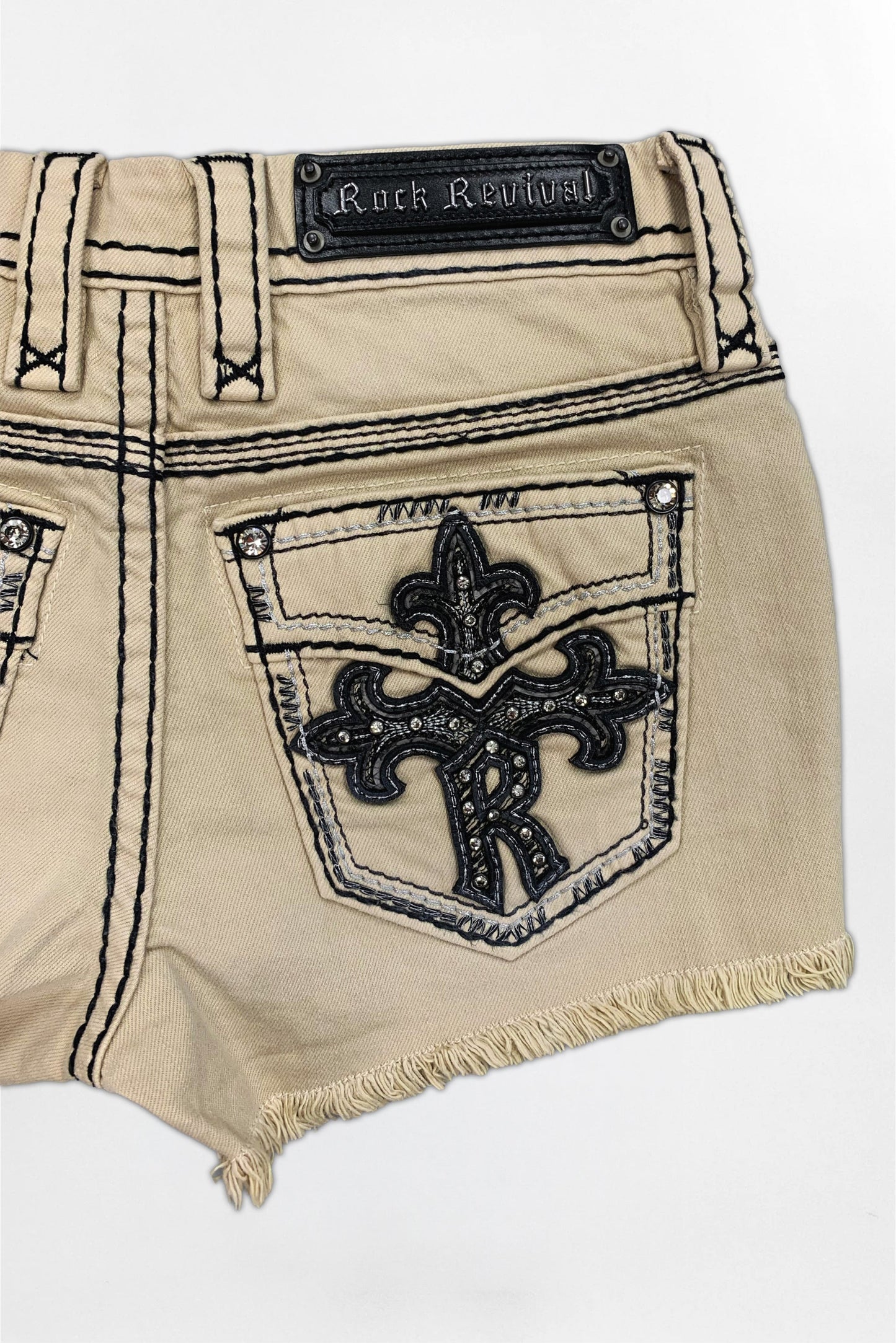 Fenni Denim Shorts in Light Beige