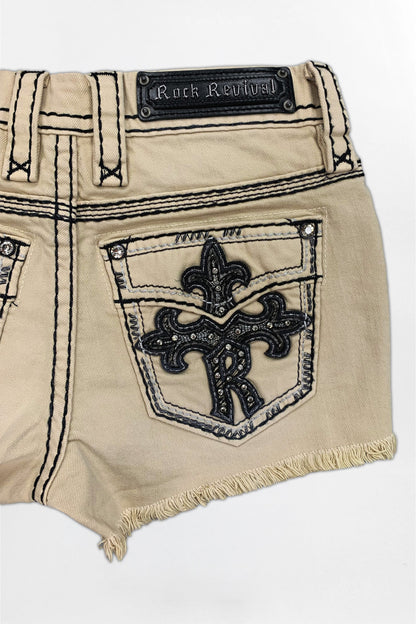 Fenni Denim Shorts in Light Beige
